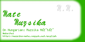 mate muzsika business card